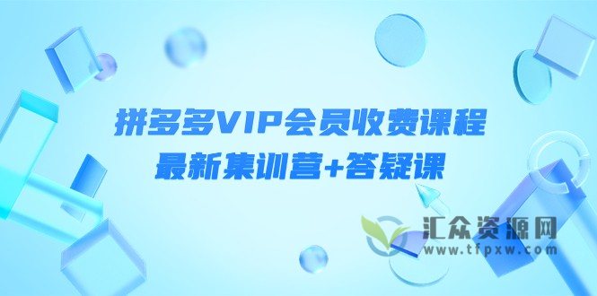 拼多多VIP会员课程（训练营+社群答疑课）