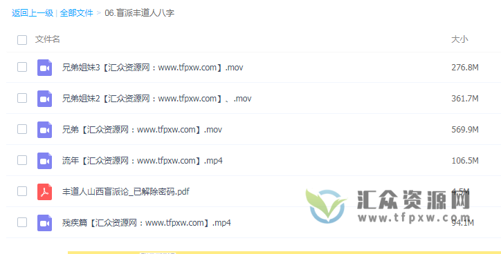 盲派丰道人八字课程（视频+讲义）