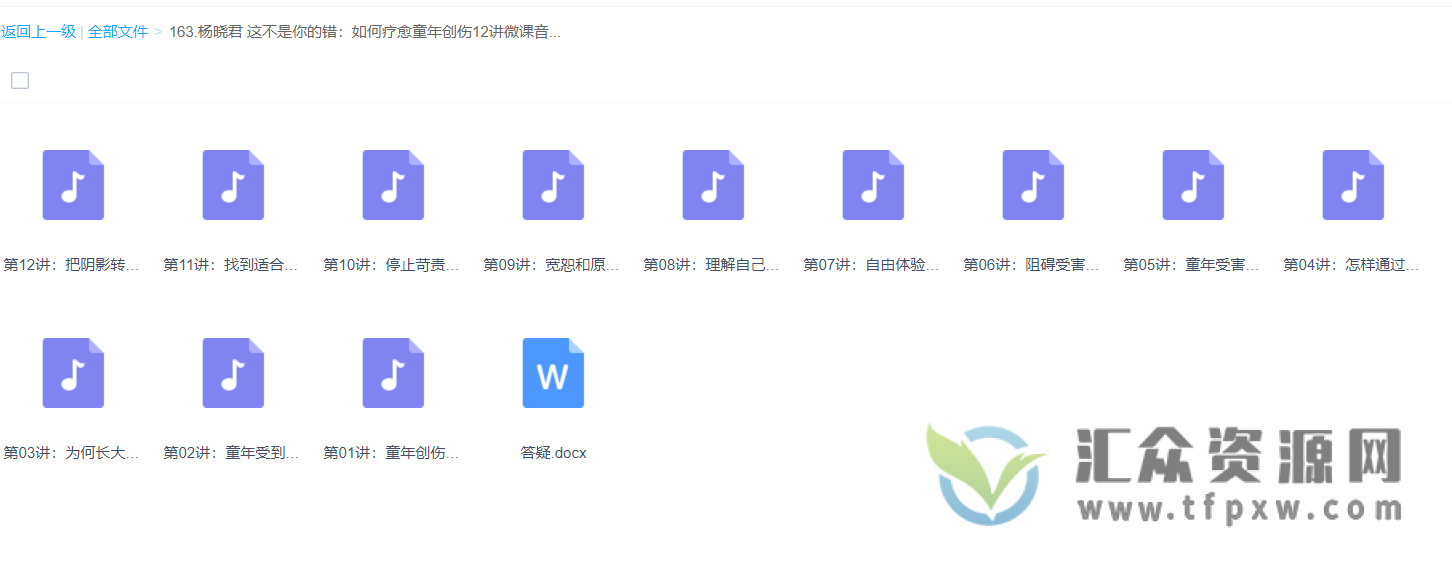 杨晓君 《这不是你的错：如何疗愈童年创伤》12讲微课音频插图