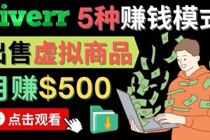 在FIVERR出售虚拟资源，轻松月赚500美刀