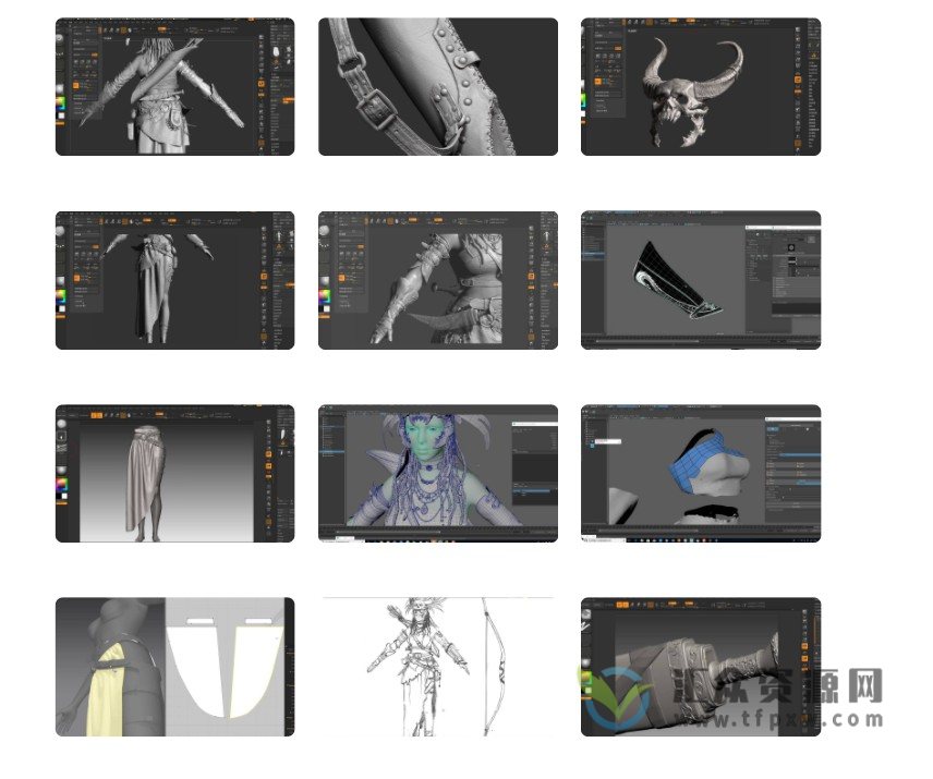 【ABOUTCG】影视人物角色女猎案例教程模型篇插图