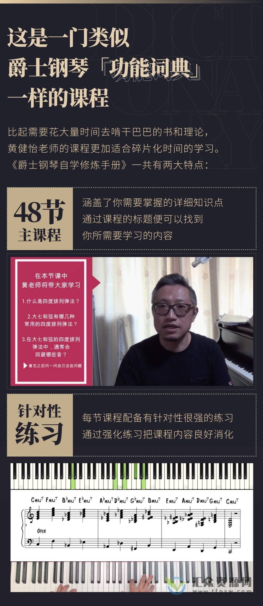 【哎呀音乐】黄健怡-爵士钢琴自学修炼手册，爵士钢琴自学者的必备“功能词典”插图