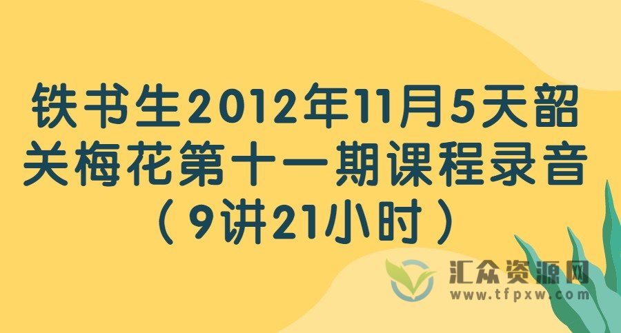 铁书生2012年11月5天韶关梅花第十一期课程录音（9讲21小时）插图
