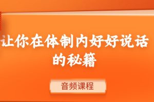 让你在体制内好好说话的秘籍（音频课）