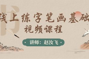 【赵汝飞】线上练字笔画基础视频课程