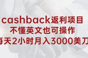 国外cashback平台返利项目：不懂英文也可操作，每天2小时月入3000美刀+