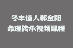 2022冬丰道人郝金阳命理传承视频课程