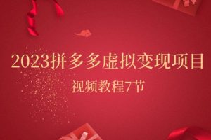 2023拼多多虚拟变现项目