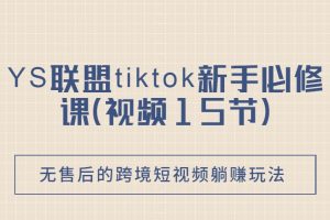 YS联盟tiktok新手必修课（视频15节）
