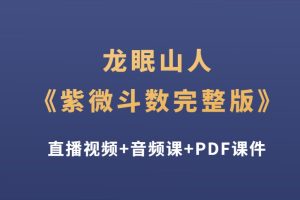龙眠山人《紫微斗数完整版》直播视频+音频课+PDF课件