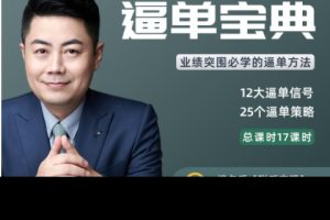 小伟老师《逼单宝典》业绩突围必学的逼单方法（16讲视频）