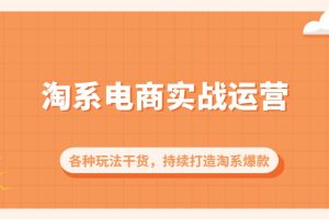 淘系电商全套实战运营10节干货课：各种玩法干货，持续打造淘系爆款！