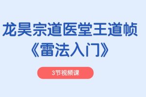 龙昊宗道医堂王道帧《雷法入门》3节视频课