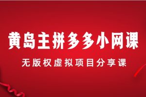 黄岛主 · 拼多多小网课无版权虚拟项目分享课