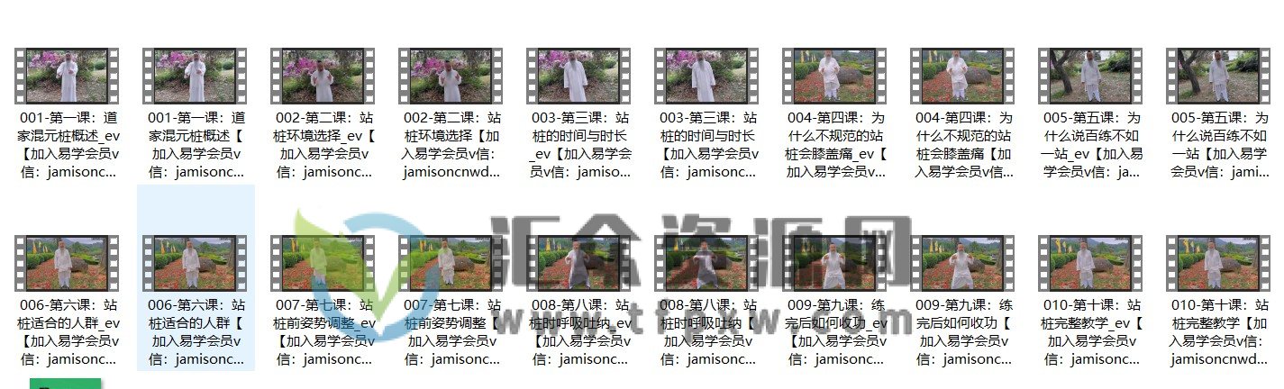 长安师智-道家混元桩详细系统教学视频10课时插图