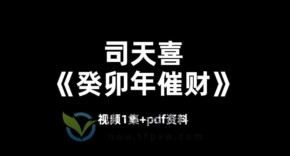 司天喜老师《癸卯年催财》视频1集+pdf资料插图