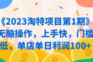 《2023淘特项目第1期》无脑操作，上手快，门槛低，单店单日利润100+