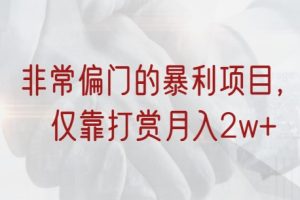 非常偏门的小红书暴利项目，仅靠打赏月入2w+
