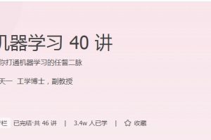 极客时间专栏课-王天一-机器学习40讲