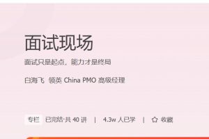 极客时间专栏课-白海飞-面试现场