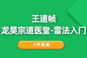 王道帧《龙昊宗道医堂－雷法入门》3节视频