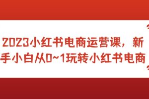 2023小红书电商运营课，新手小白从0~1玩转小红书电商