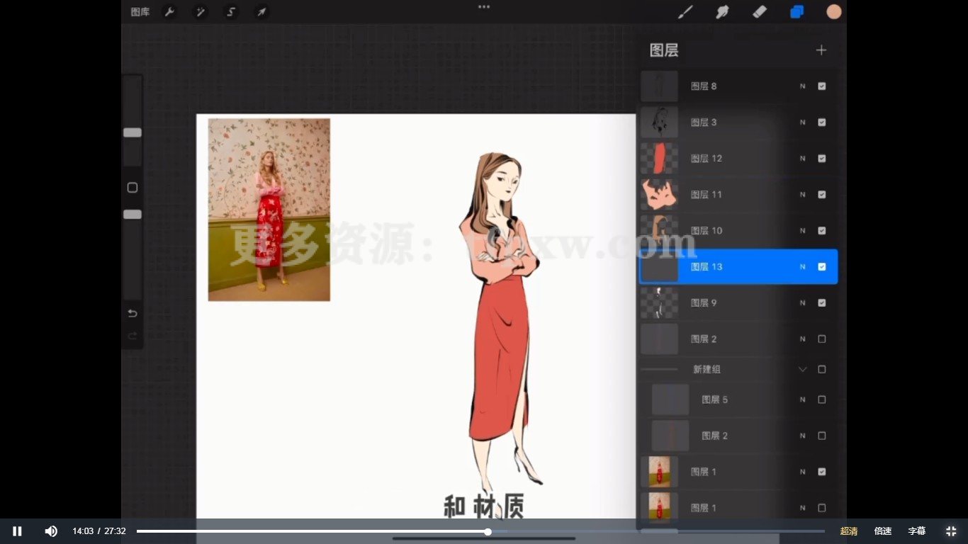 殷尧2022年ipad插画课21天角色造型团练人物色彩专题插图1