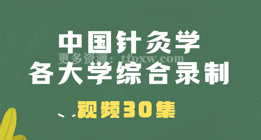 中国针灸学：各大学综合录制（全30集完整版）插图