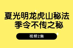 夏光明龙虎山秘法  季令不传之秘视频2集