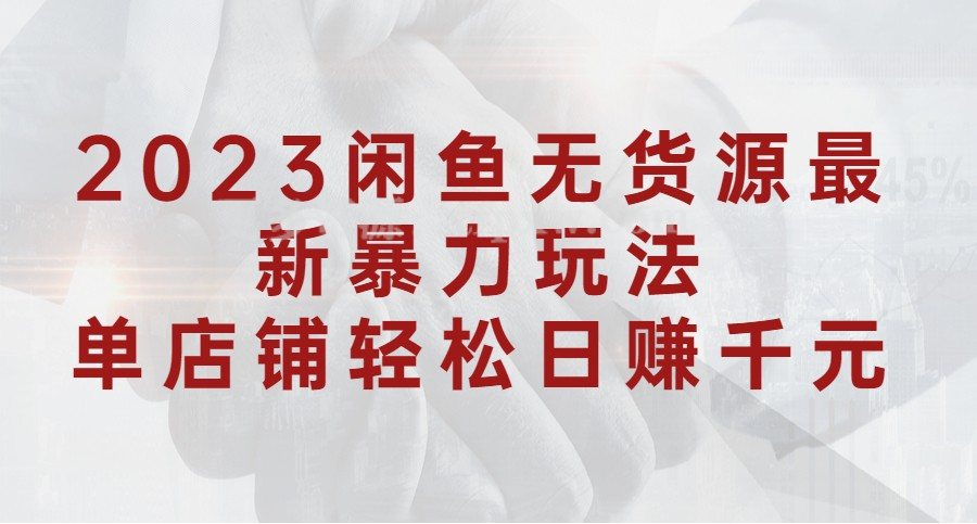闲鱼无货源暴力起店流程化操作详解，2023闲鱼无货源最新暴力玩法，单店铺轻松日赚千元插图