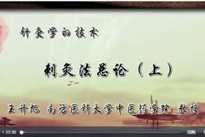 针灸学的技术：王升旭-南方医科大学（2讲完整版）