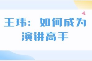 王玮：如何成为演讲高手