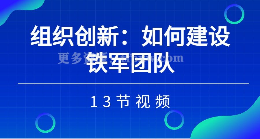 组织创新：如何建设铁军团队（13节视频）插图