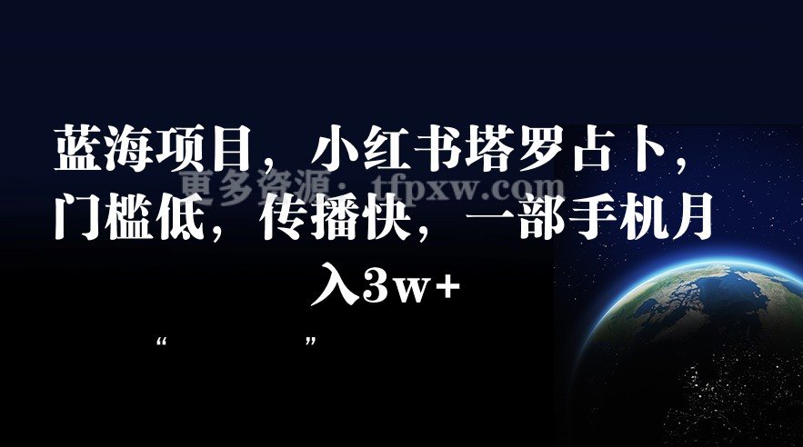 蓝海项目，小红书塔罗占卜，门槛低，传播快，一部手机月入3w+插图