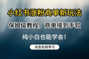 小红书涨粉商单新玩法，保姆级教程，商单接到手软，纯小白也能学会