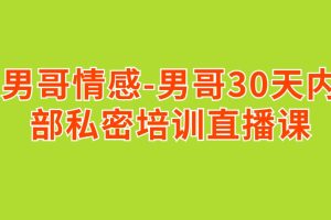 男哥情感-男哥30天内部私密培训直播课