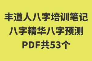 丰道人八字培训笔记八字精华八字预测PDF版本共53个