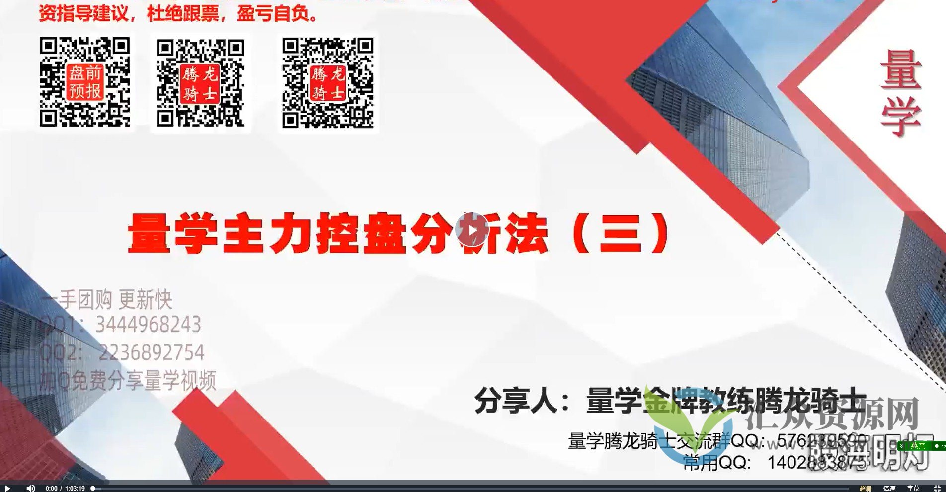 量学云讲堂腾龙骑士张宇量学第7期插图