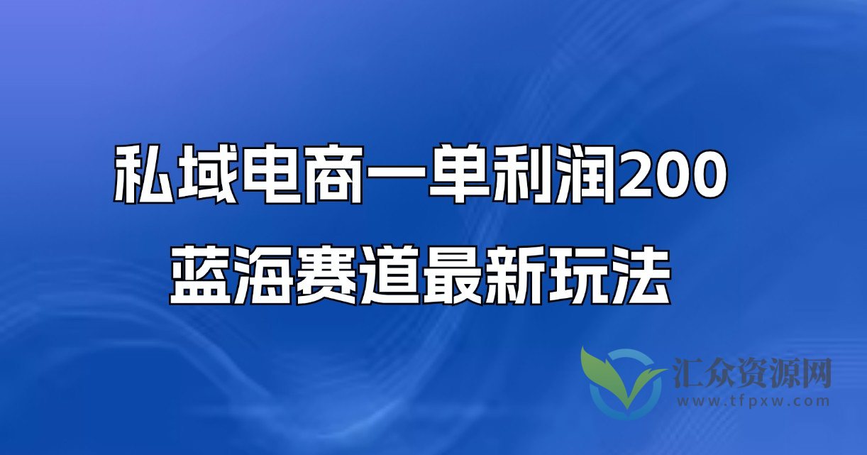 私域电商一单利润200,蓝海赛道最新玩法插图 私域电商一单利润200,蓝海赛道最新玩法插图