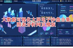 大数据可视化大屏电子沙盘合集 – 图表分析网页模版