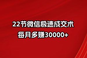 22节微信极速成交术，每月多赚30000+