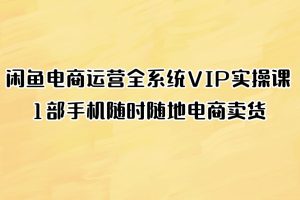 闲鱼电商运营全系统VIP实操课，1部手机随时随地电商卖货