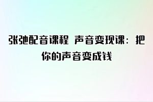 张弛配音课程 声音变现课：把你的声音变成钱