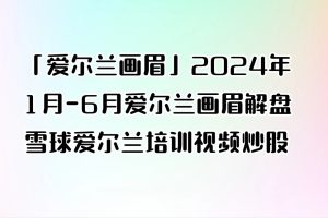 「爱尔兰画眉」2024年1月-6月爱尔兰画眉解盘雪球爱尔兰培训视频炒股