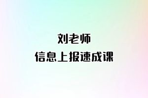 刘老师-信息上报速成课
