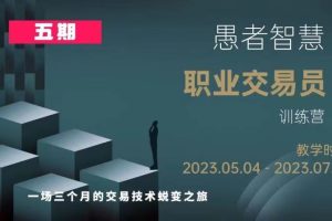 愚者智慧《职业交易员训练营》第五期，一场三个月的交易技术蜕变之旅