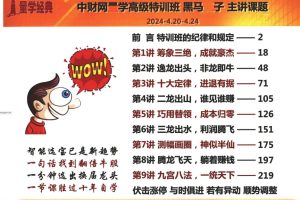 量学经典2024年黑马王子特训班 北京特训班线下课合成视频