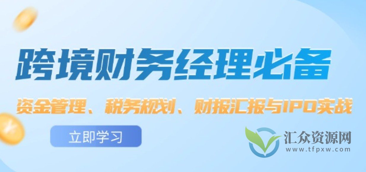 跨境财务经理必备:资金管理、税务规划、财报汇报与IPO实战插图 跨境财务经理必备:资金管理、税务规划、财报汇报与IPO实战插图