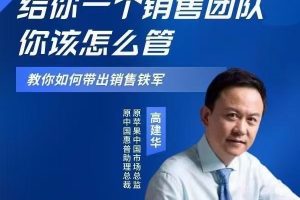 高建华《给你一个销售团队怎么管？教你如何带出销售铁军》