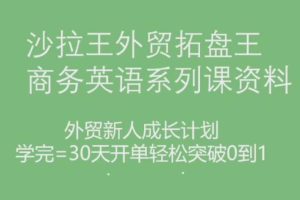 沙拉王外贸拓盘王商务英语系列课资料，外贸新人成长计划